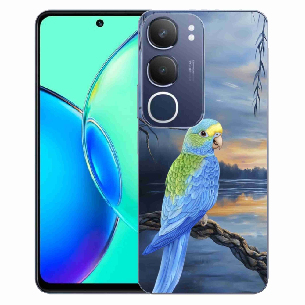 Gélový kryt mmCase na Vivo Y19S - modrý papagáj