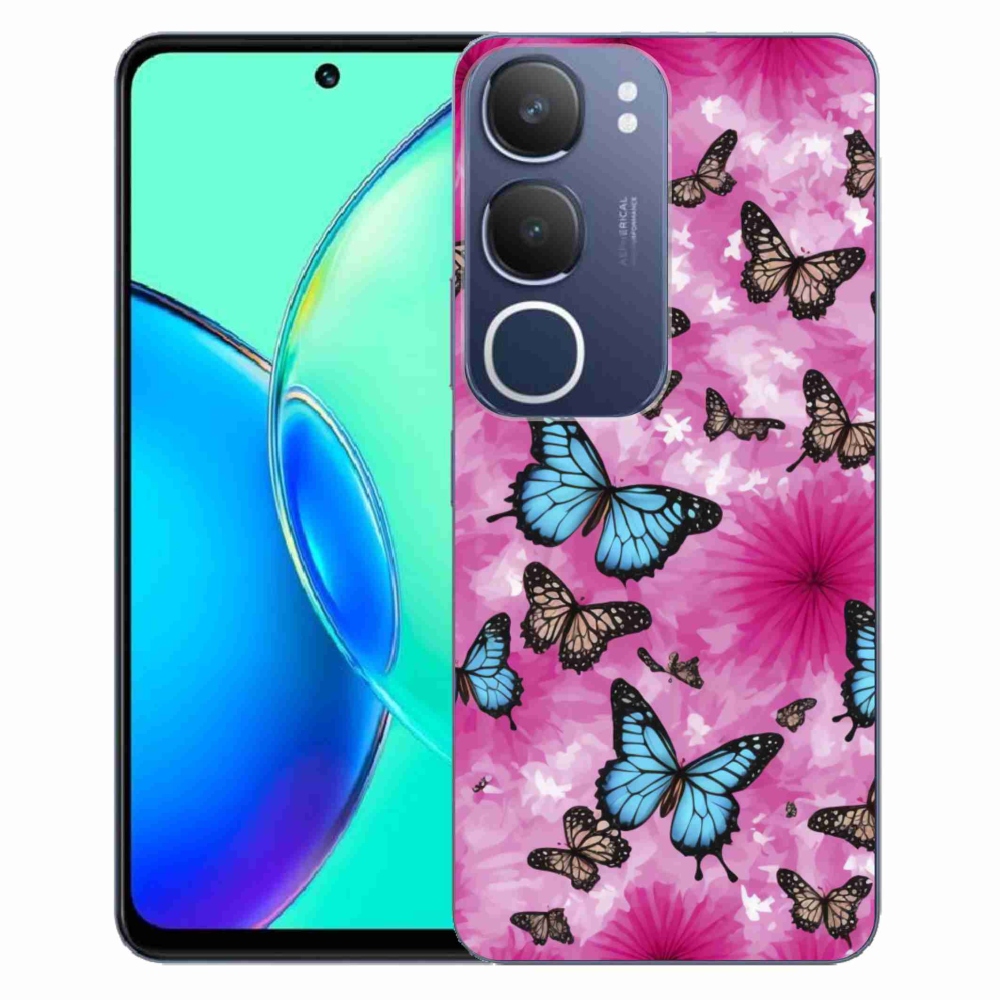 Gélový kryt mmCase na Vivo Y19S - motýlia záhrada