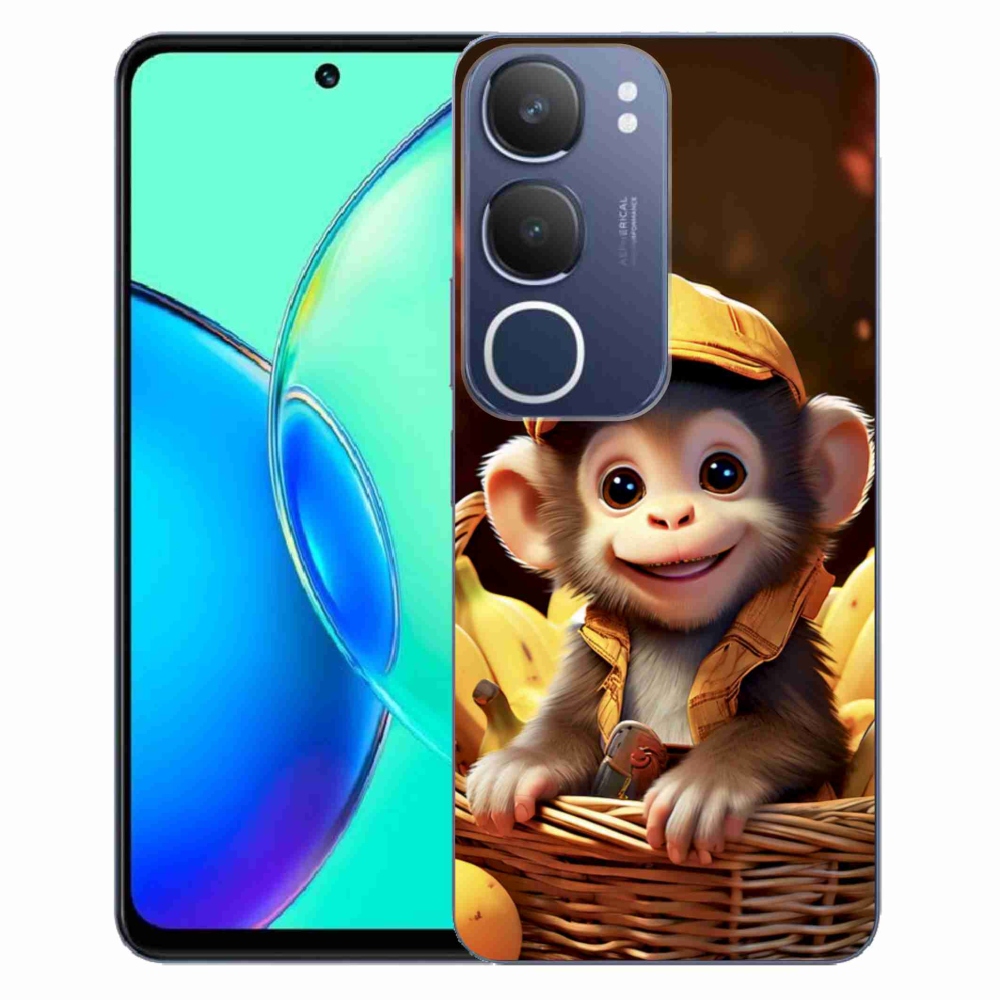 Gélový kryt mmCase na Vivo Y19S - opice v košíku
