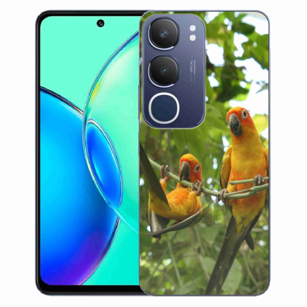 Gélový kryt mmCase na Vivo Y19S - papagáje aratingy