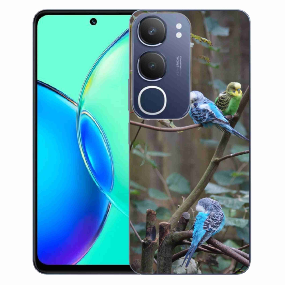 Gélový kryt mmCase na Vivo Y19S - papagáje na vetve