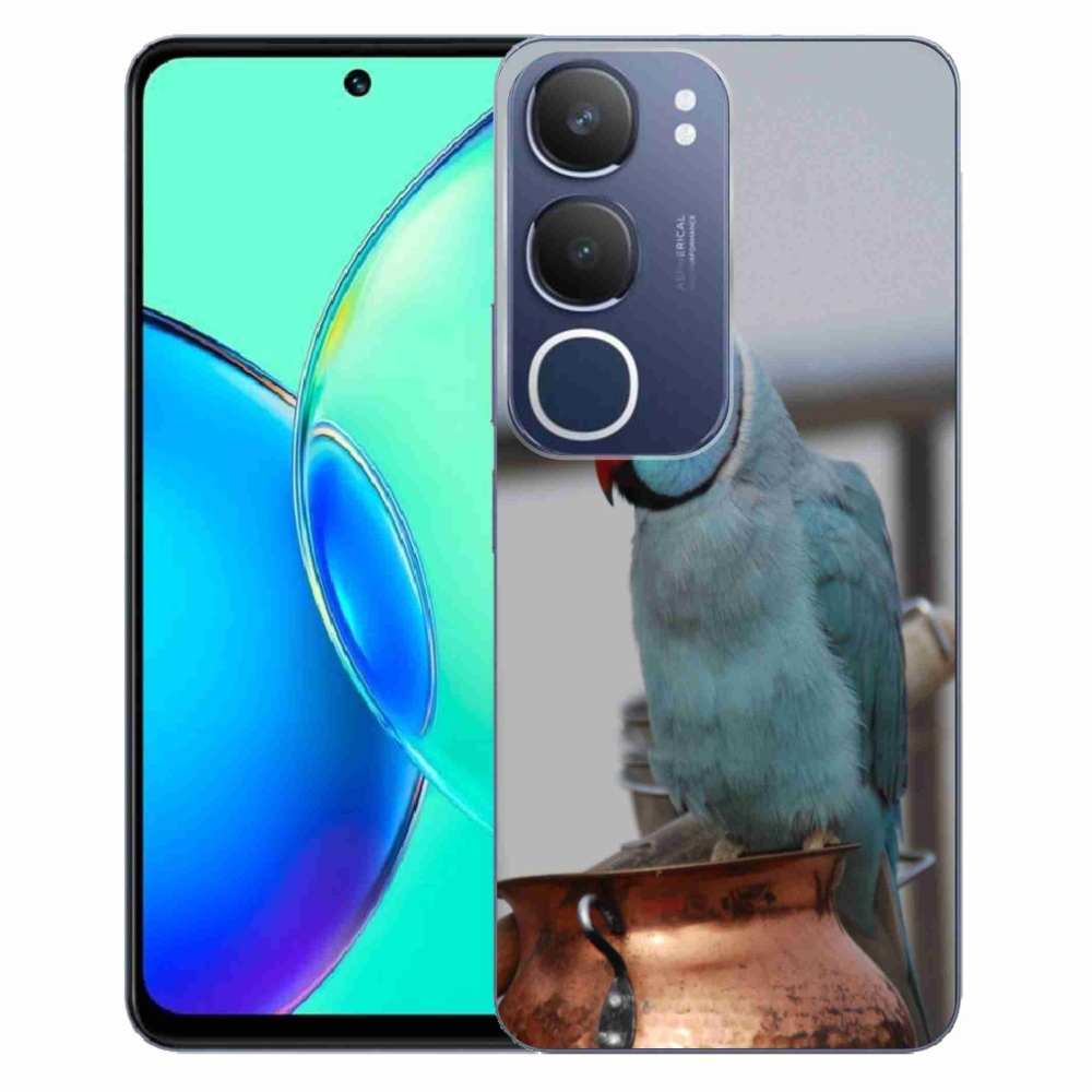 Gélový kryt mmCase na Vivo Y19S - papagáj alexander modrý