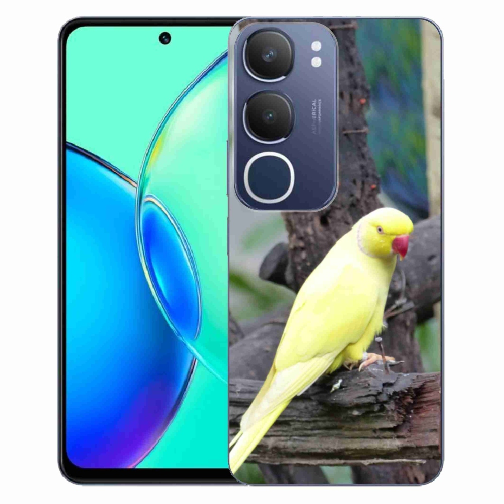 Gélový kryt mmCase na Vivo Y19S - papagáj alexander žltý