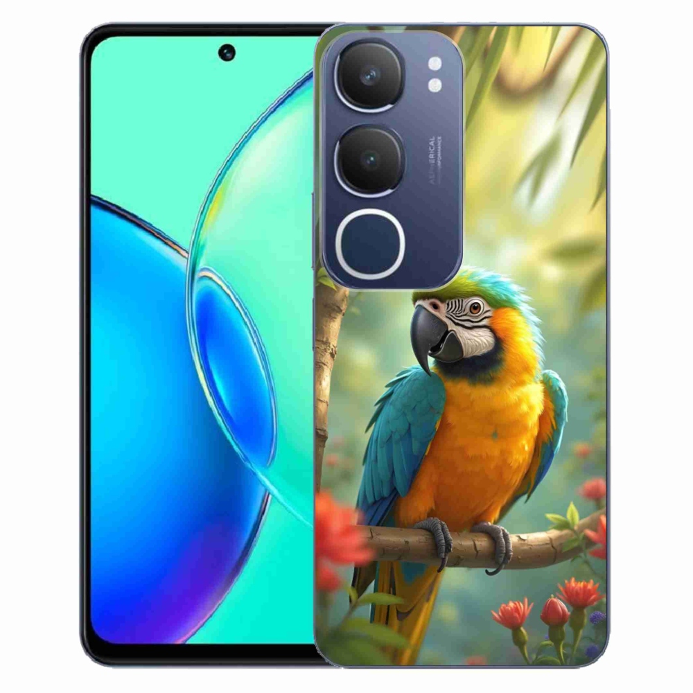Gélový kryt mmCase na Vivo Y19S - papagáj ara modrožltá