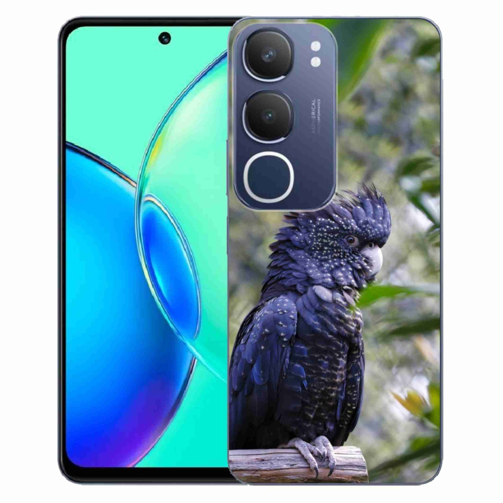 Gélový kryt mmCase na Vivo Y19S - papagáj kakadu čierny