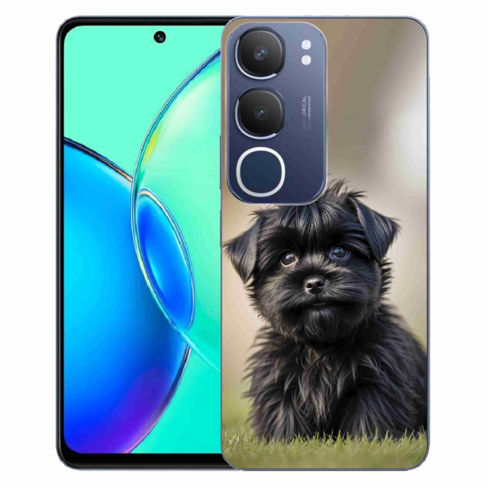Gélový kryt mmCase na Vivo Y19S - roztomilý čierny psík