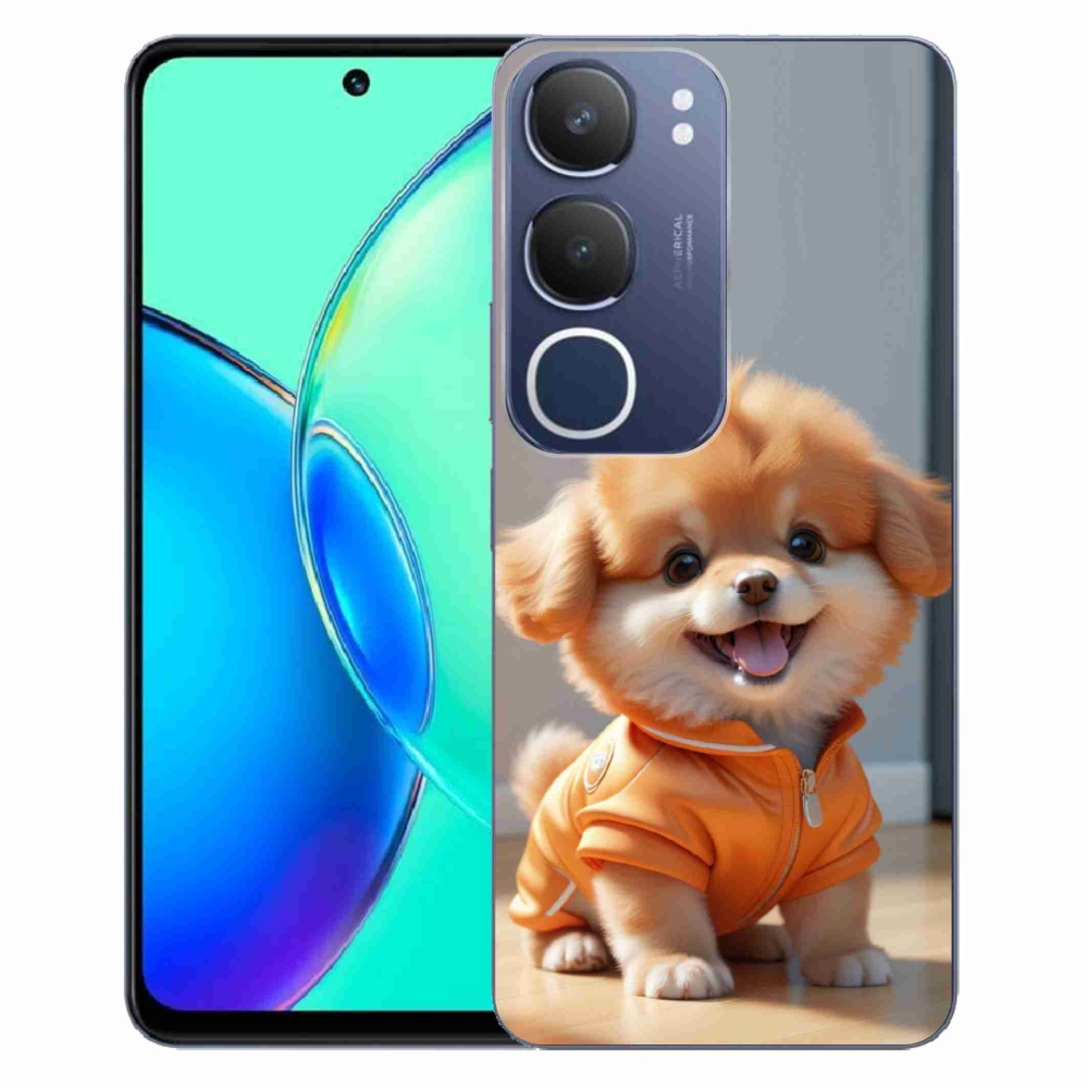 Gélový kryt mmCase na Vivo Y19S - roztomilý pomeranian v mikine