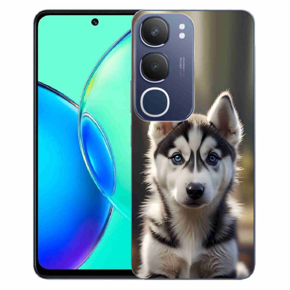 Gélový kryt mmCase na Vivo Y19S - roztomilý sibírsky husky