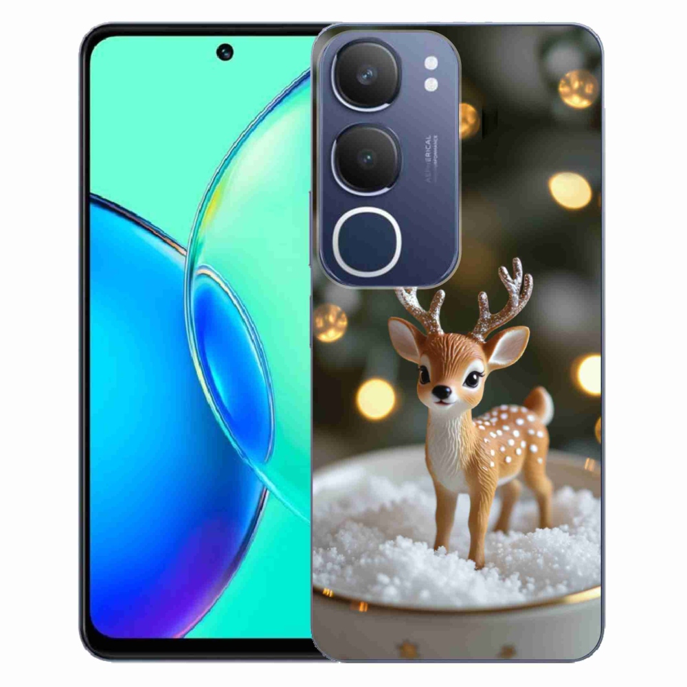 Gélový kryt mmCase na Vivo Y19S - roztomilý vianočný jeleň