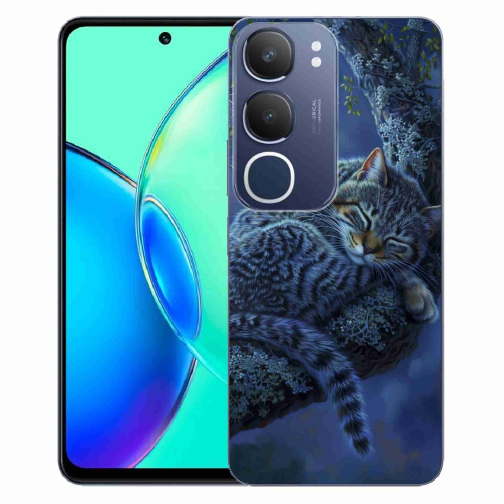 Gélový kryt mmCase na Vivo Y19S - spiaca mačka