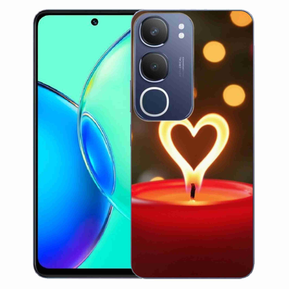 Gélový kryt mmCase na Vivo Y19S - srdce z plameňa