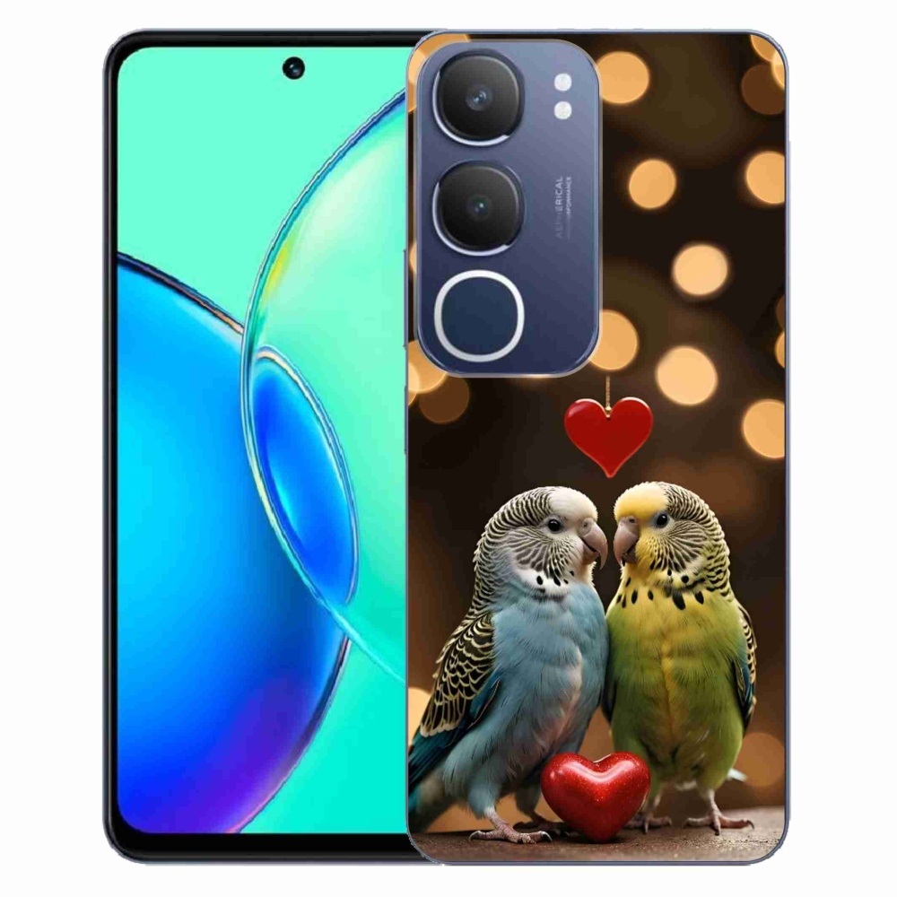 Gélový kryt mmCase na Vivo Y19S - zamilovaní papagáje