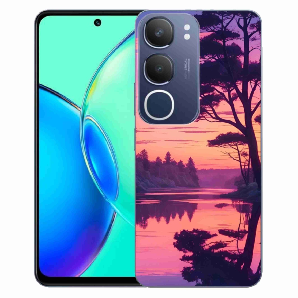 Gélový kryt mmCase na Vivo Y19S - západ slnka nad jazerom