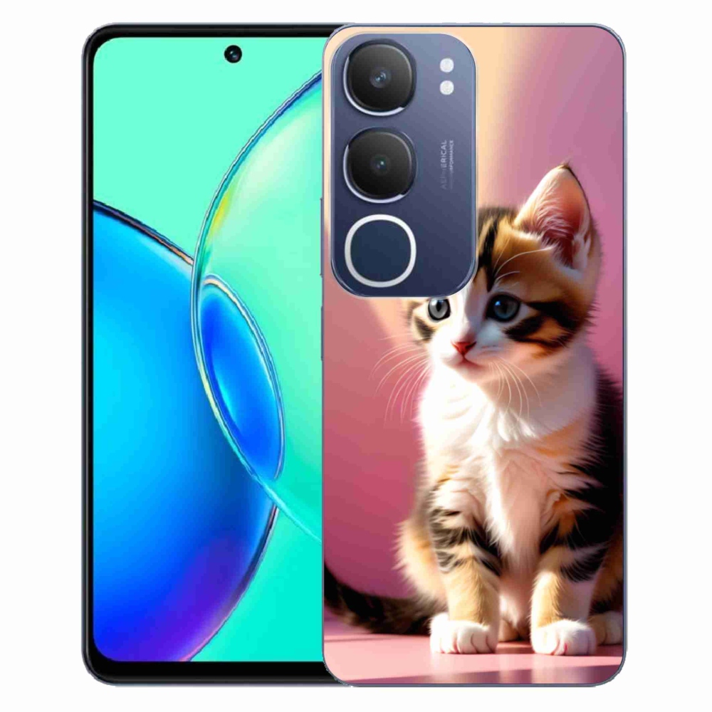 Gélový kryt mmCase na Vivo Y19S - zvedavé mačiatko 2