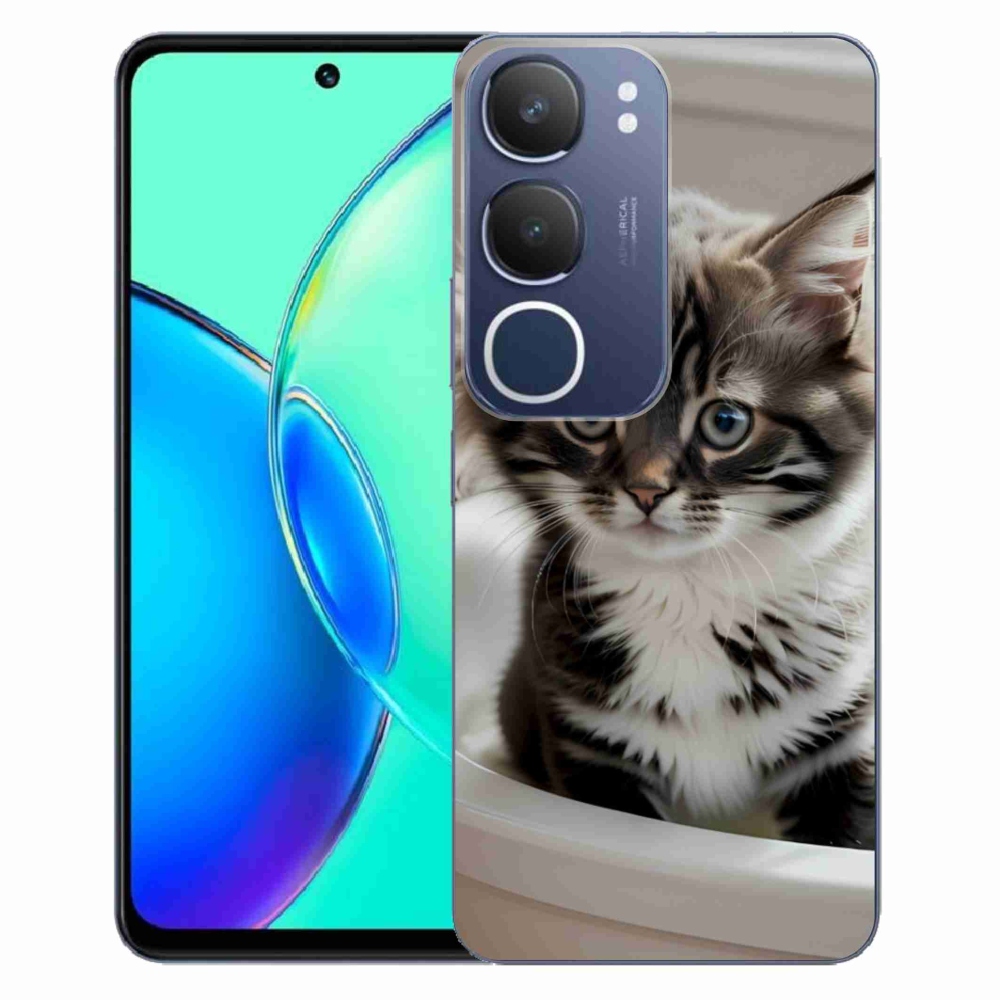 Gélový kryt mmCase na Vivo Y19S - zvedavé mačiatko