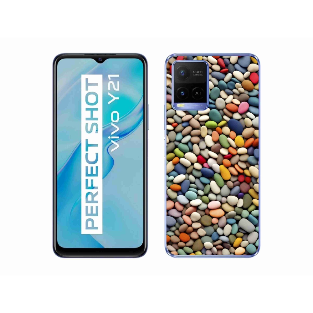 Gélový kryt mmCase na Vivo Y21/Y21s/Y33s - farebné kamienky 2