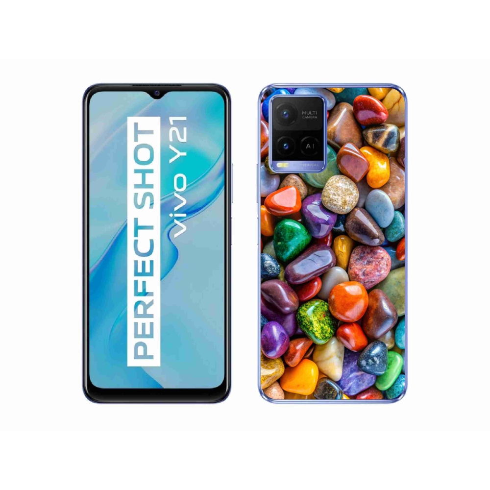 Gélový kryt mmCase na Vivo Y21/Y21s/Y33s - farebné kamienky