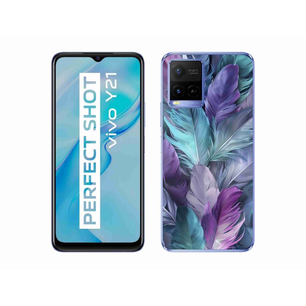 Gélový kryt mmCase na Vivo Y21/Y21s/Y33s - farebné perie 2