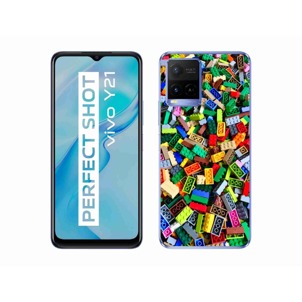 Gélový kryt mmCase na Vivo Y21/Y21s/Y33s - farebné stavebné kocky