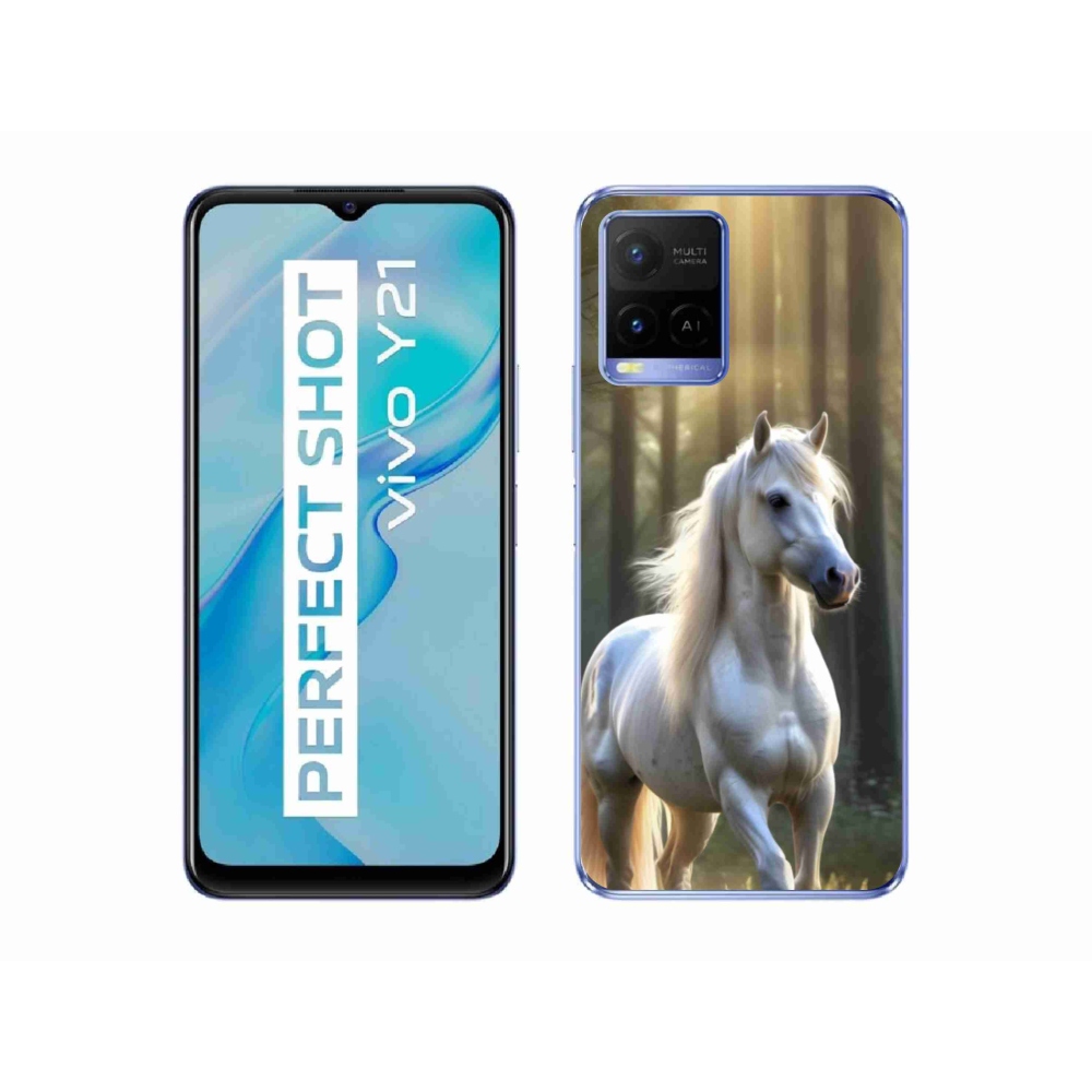Gélový kryt mmCase na Vivo Y21/Y21s/Y33s - biely kôň 3