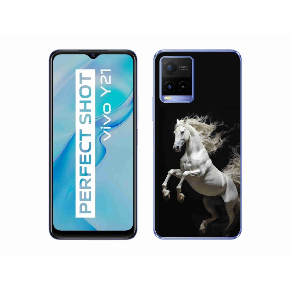 Gélový kryt mmCase na Vivo Y21/Y21s/Y33s - biely kôň 4