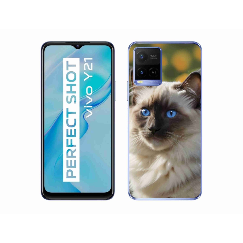 Gélový kryt mmCase na Vivo Y21/Y21s/Y33s - biely ragdoll