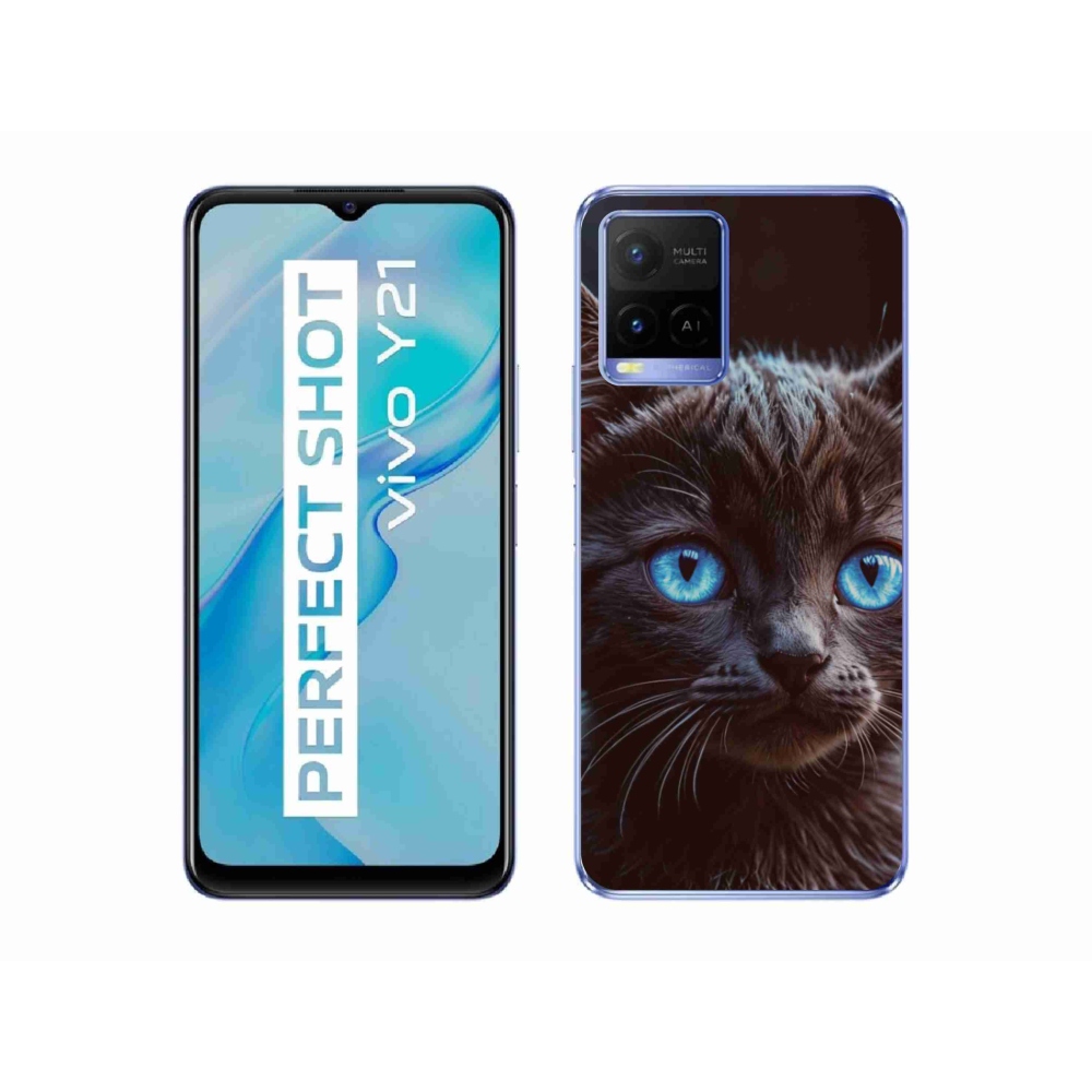 Gélový kryt mmCase na Vivo Y21/Y21s/Y33s - čierne mačiatko 2