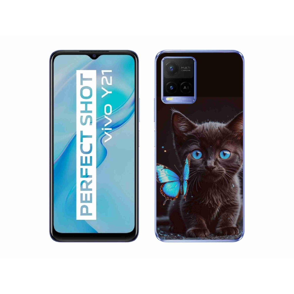 Gélový kryt mmCase na Vivo Y21/Y21s/Y33s - čierne mačiatko 3
