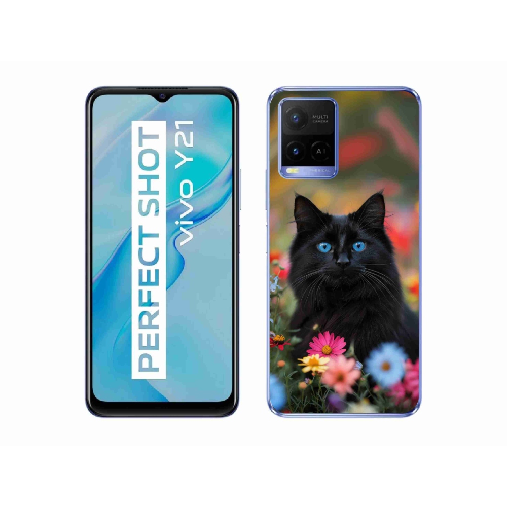 Gélový kryt mmCase na Vivo Y21/Y21s/Y33s - čierne mačiatko 4