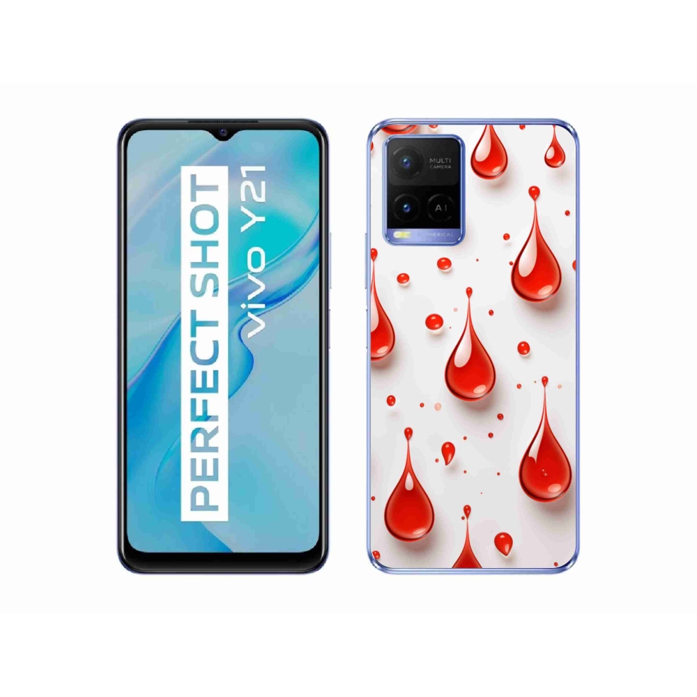 Gélový kryt mmCase na Vivo Y21/Y21s/Y33s - červené kvapky