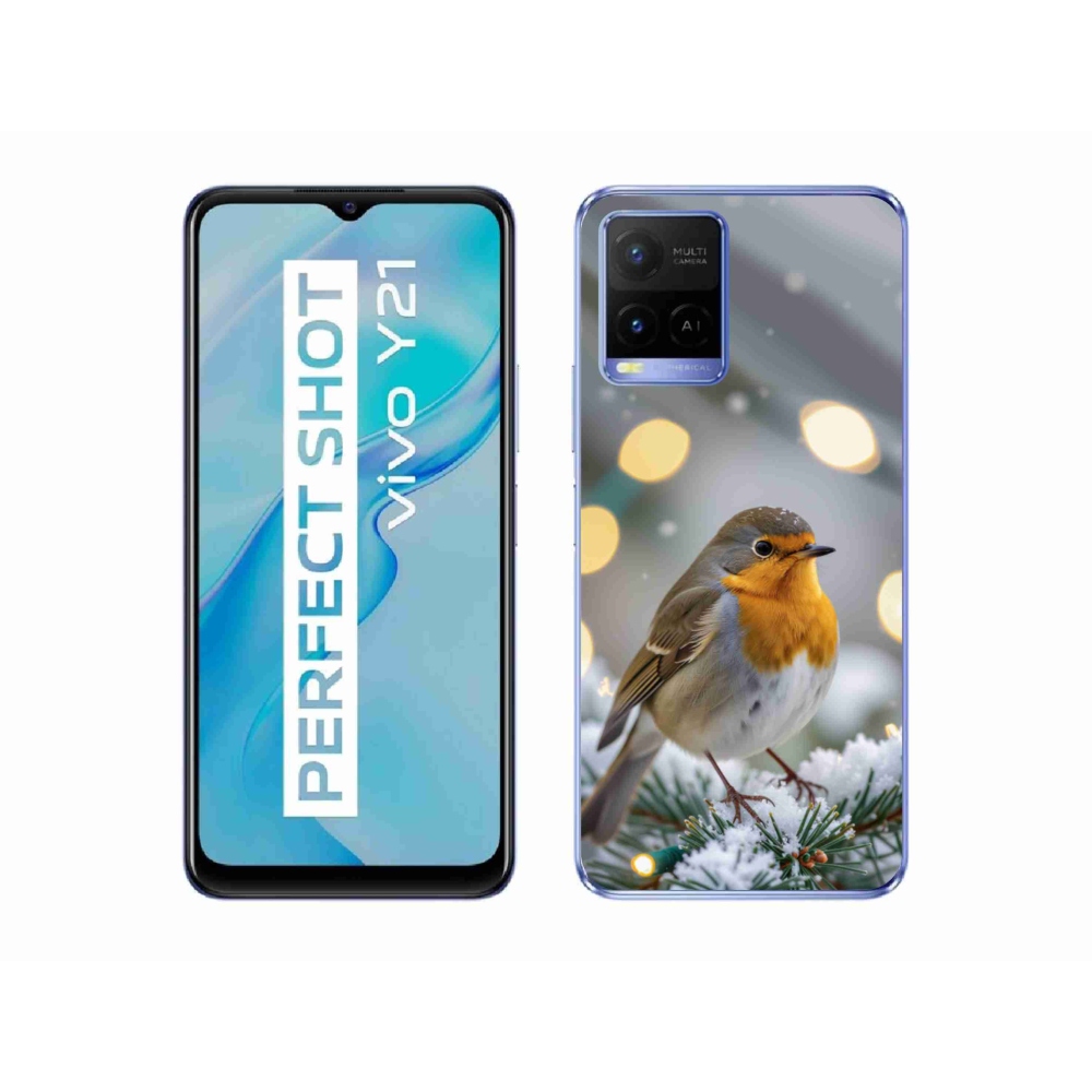 Gélový kryt mmCase na Vivo Y21/Y21s/Y33s - červienka v zime