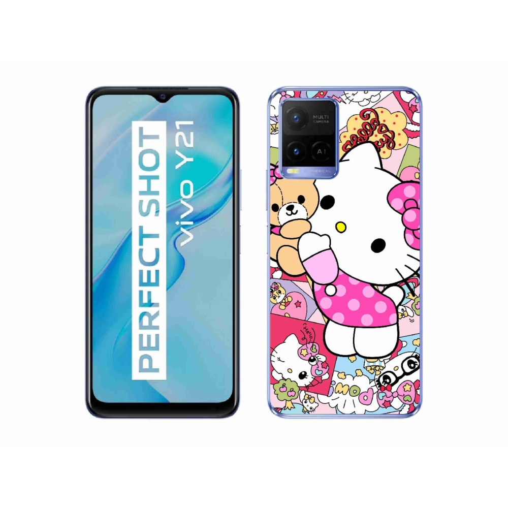 Gélový kryt mmCase na Vivo Y21/Y21s/Y33s - cute kitty