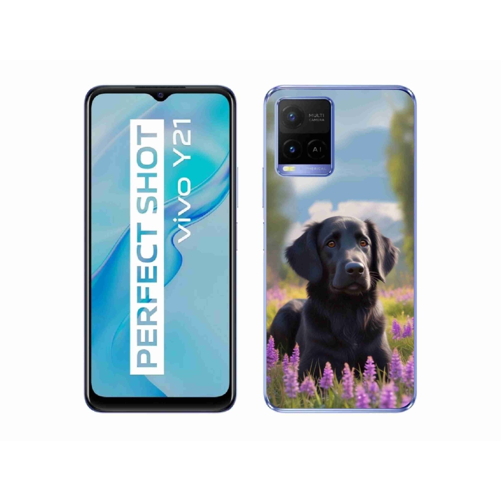 Gélový kryt mmCase na Vivo Y21/Y21s/Y33s - elegantný čierny retriever