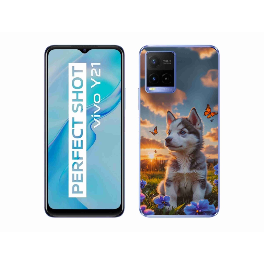 Gélový kryt mmCase na Vivo Y21/Y21s/Y33s - husky pri západe slnka