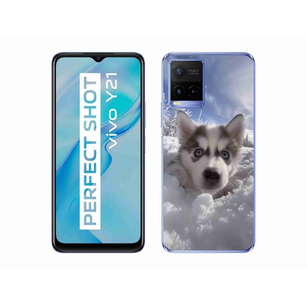 Gélový kryt mmCase na Vivo Y21/Y21s/Y33s - husky v snehu
