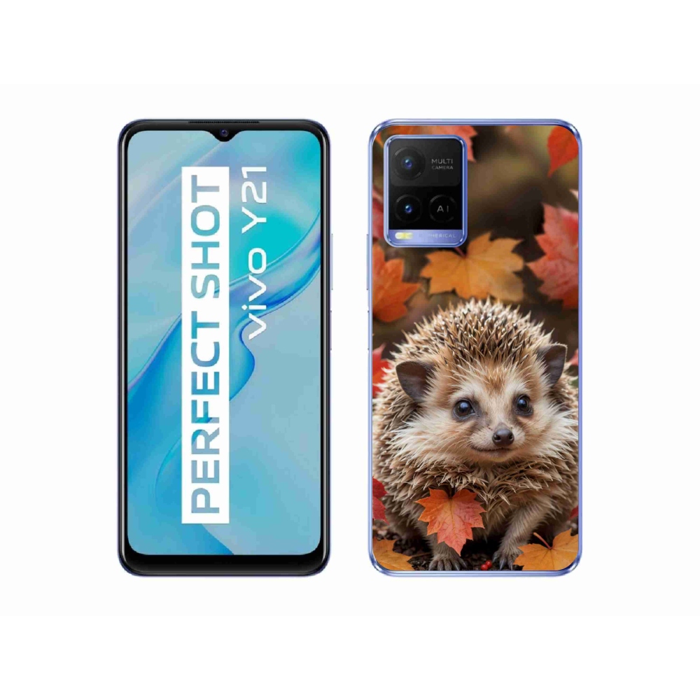 Gélový kryt mmCase na Vivo Y21/Y21s/Y33s - ježko v lístia