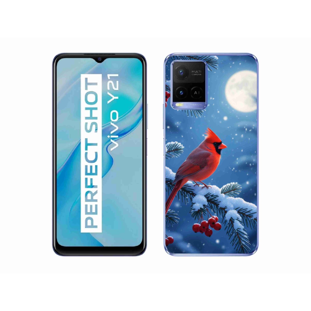 Gélový kryt mmCase na Vivo Y21/Y21s/Y33s - kardinál červený