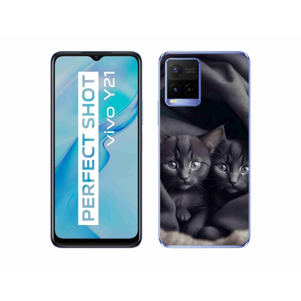 Gélový kryt mmCase na Vivo Y21/Y21s/Y33s - mačacie duo