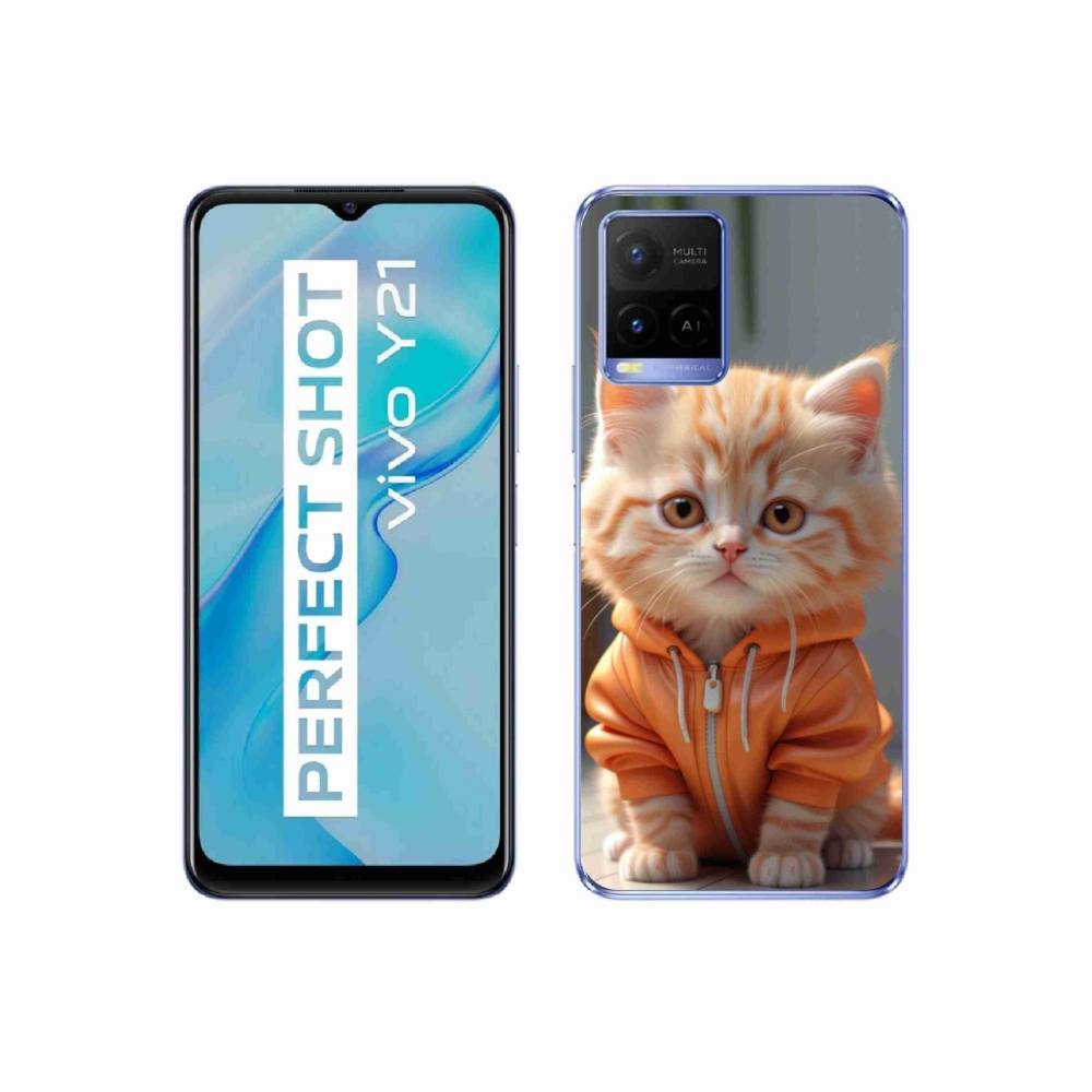 Gélový kryt mmCase na Vivo Y21/Y21s/Y33s - mačiatko v mikine
