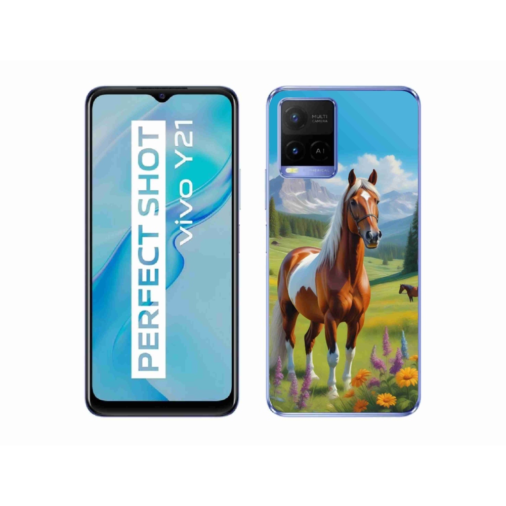 Gélový kryt mmCase na Vivo Y21/Y21s/Y33s - kôň na lúke