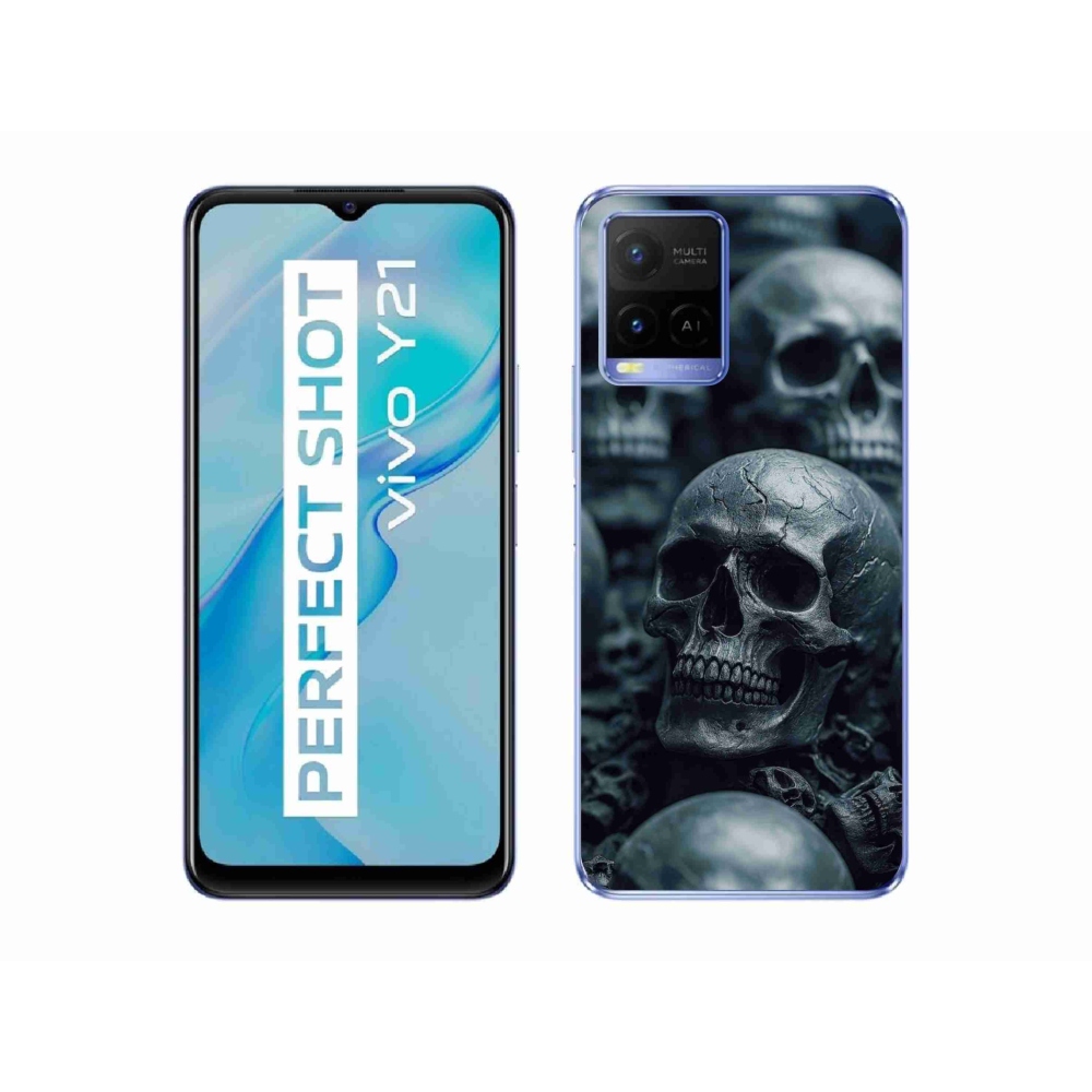 Gélový kryt mmCase na Vivo Y21/Y21s/Y33s - lebka 2