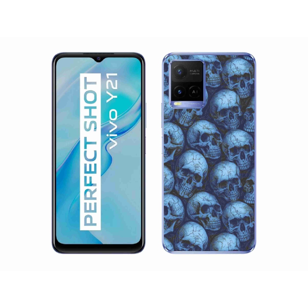 Gélový kryt mmCase na Vivo Y21/Y21s/Y33s - lebky