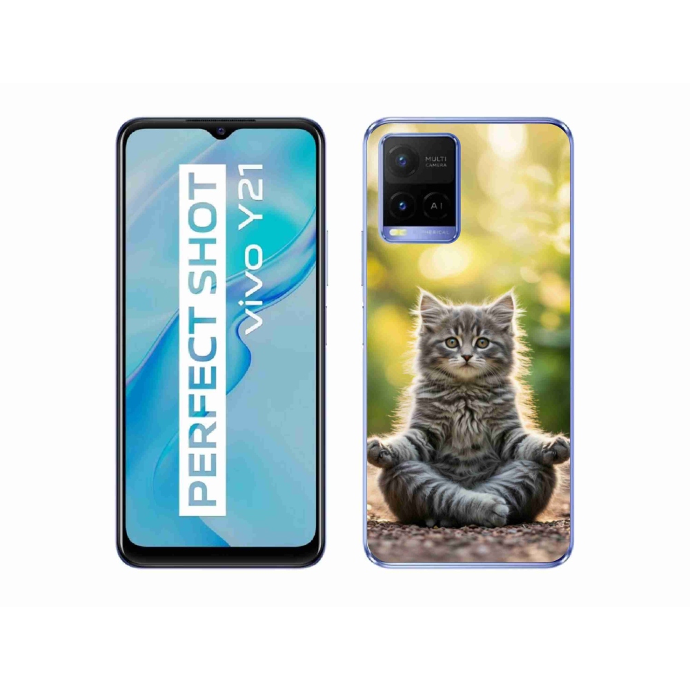 Gélový kryt mmCase na Vivo Y21/Y21s/Y33s - meditujúce mačiatko