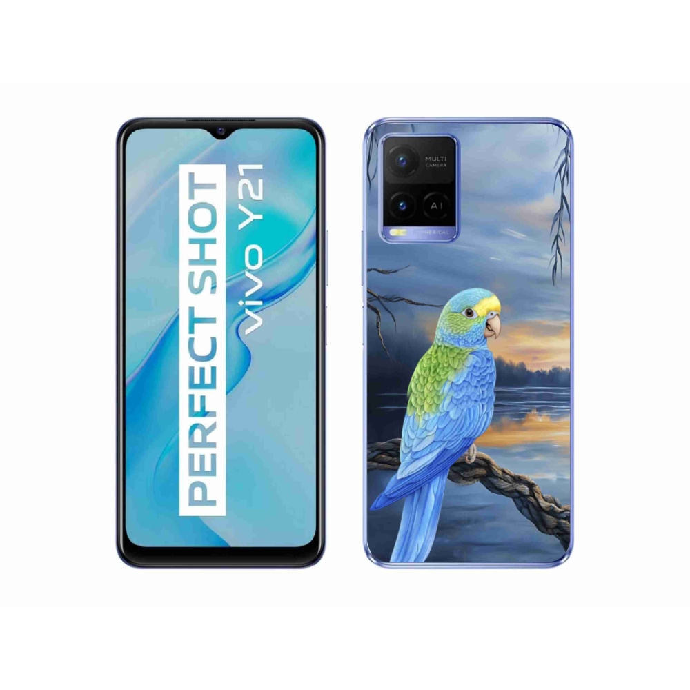 Gélový kryt mmCase na Vivo Y21/Y21s/Y33s - modrý papagáj