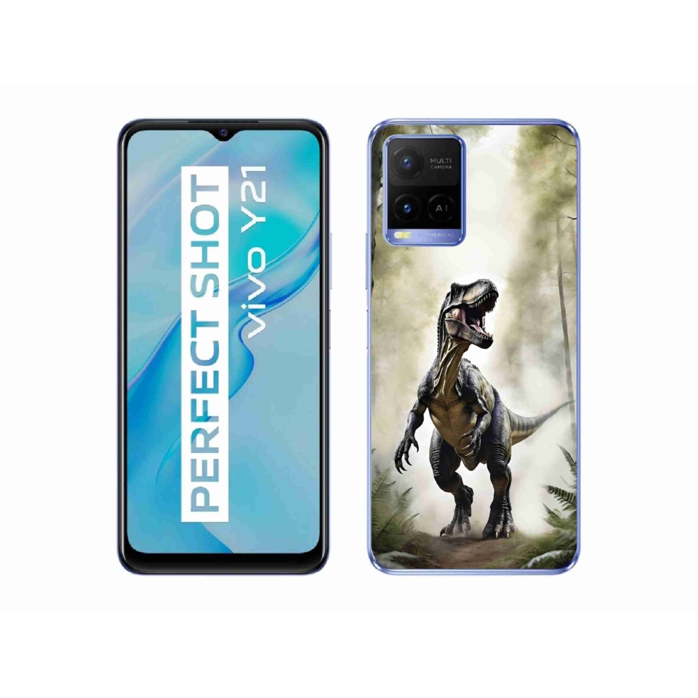 Gélový kryt mmCase na Vivo Y21/Y21s/Y33s - naštvaný T-Rex