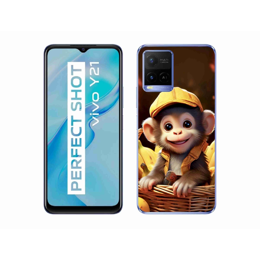 Gélový kryt mmCase na Vivo Y21/Y21s/Y33s - opice v košíku