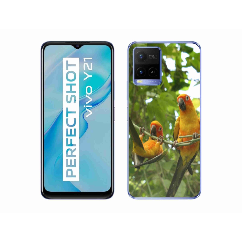 Gélový kryt mmCase na Vivo Y21/Y21s/Y33s - papagáje aratingy