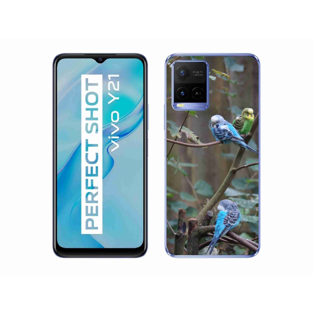 Gélový kryt mmCase na Vivo Y21/Y21s/Y33s - papagáje na vetve