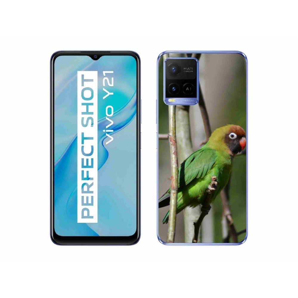 Gélový kryt mmCase na Vivo Y21/Y21s/Y33s - papagáj agapornis