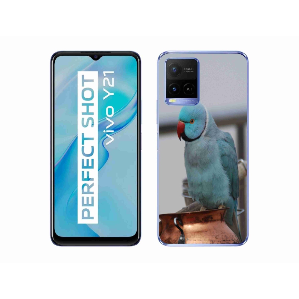 Gélový kryt mmCase na Vivo Y21/Y21s/Y33s - papagáj alexander modrý